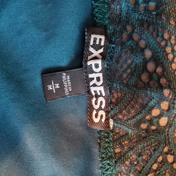 Express Green Lace Sheath Dress - Picture 3 of 5